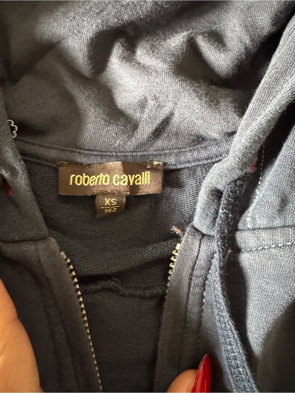 Roberto Cavalli navy blue tracksuit with white piping, size Youth XS Unisex
